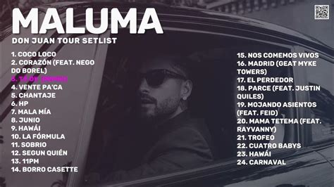 View the statistics of songs played live by Maluma. Have a look which song was played how often on the tour Don Juan!